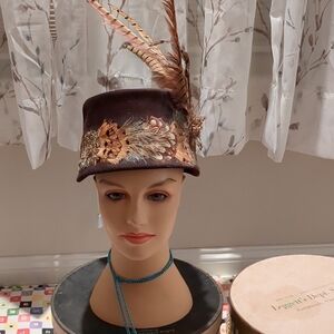 Chic Brown Feathered Women's Hat
